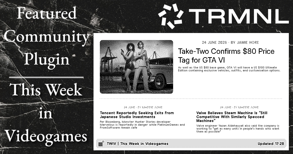 Featured Community Plugin - This Week in Videogames